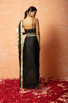 Black Dhoti Saree Set with Belt