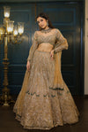 Gold Net Floral Embroidered Lehenga Set