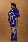 Blue Crinkle Gota Sari