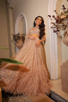 Nude Gold feather Lehenga