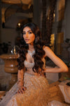 Nude Gold feather Lehenga