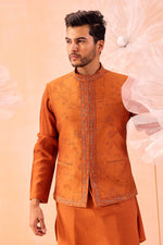 Burnt Orange Nehru Jacket Set