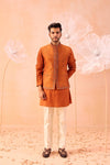 Burnt Orange Nehru Jacket Set