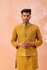 Mustard Quartz Nehru Jacket Set