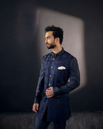 Midnight Blue Bandhgala set