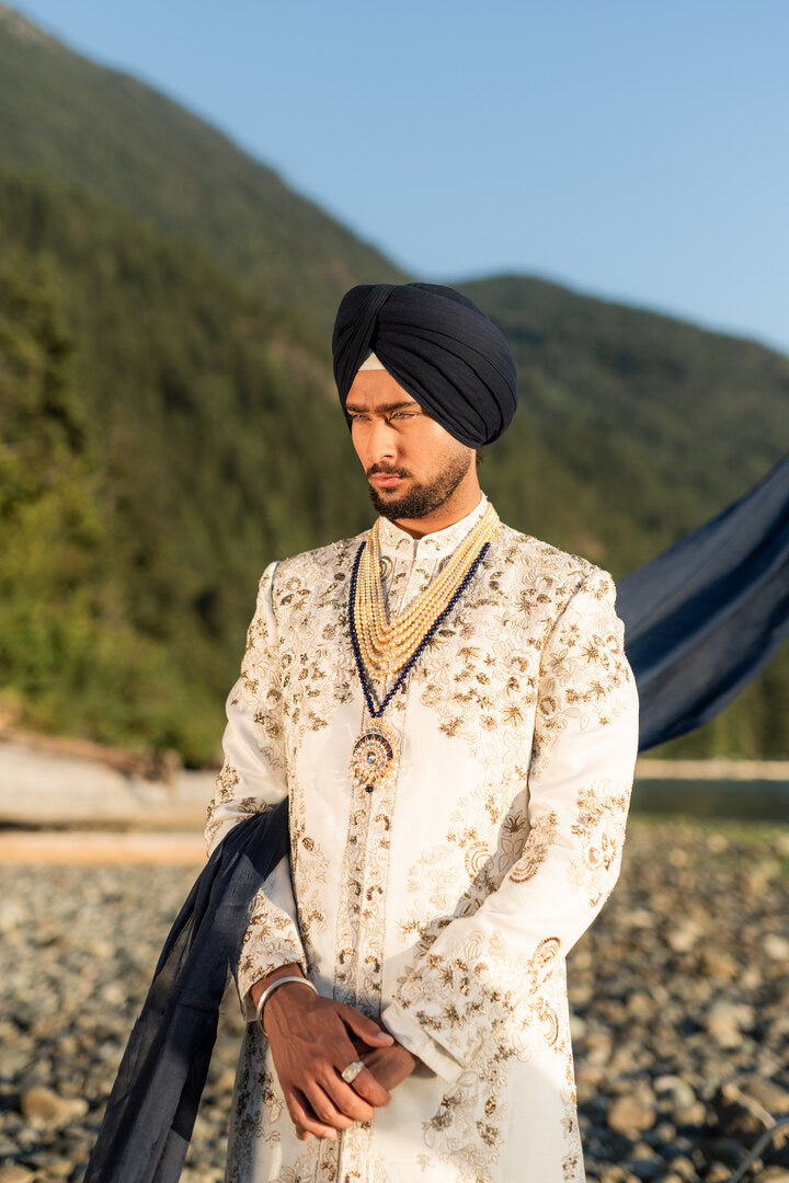 Ivory Pearl Sherwani