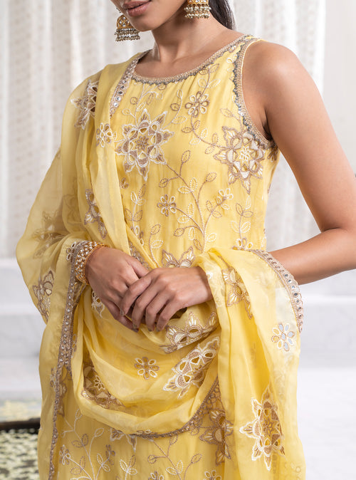 Yellow Jugni Kurta with Jugni Pants