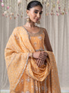 Orange Kesariya Anarkali with Kesariya Pants