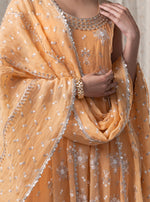 Orange Kesariya Anarkali with Kesariya Pants