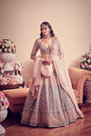 Avant garde blue hued Lehenga