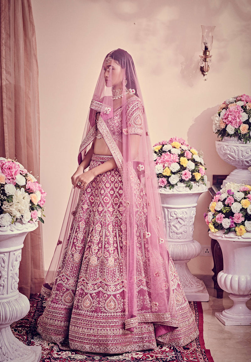 Dull magenta Lehenga