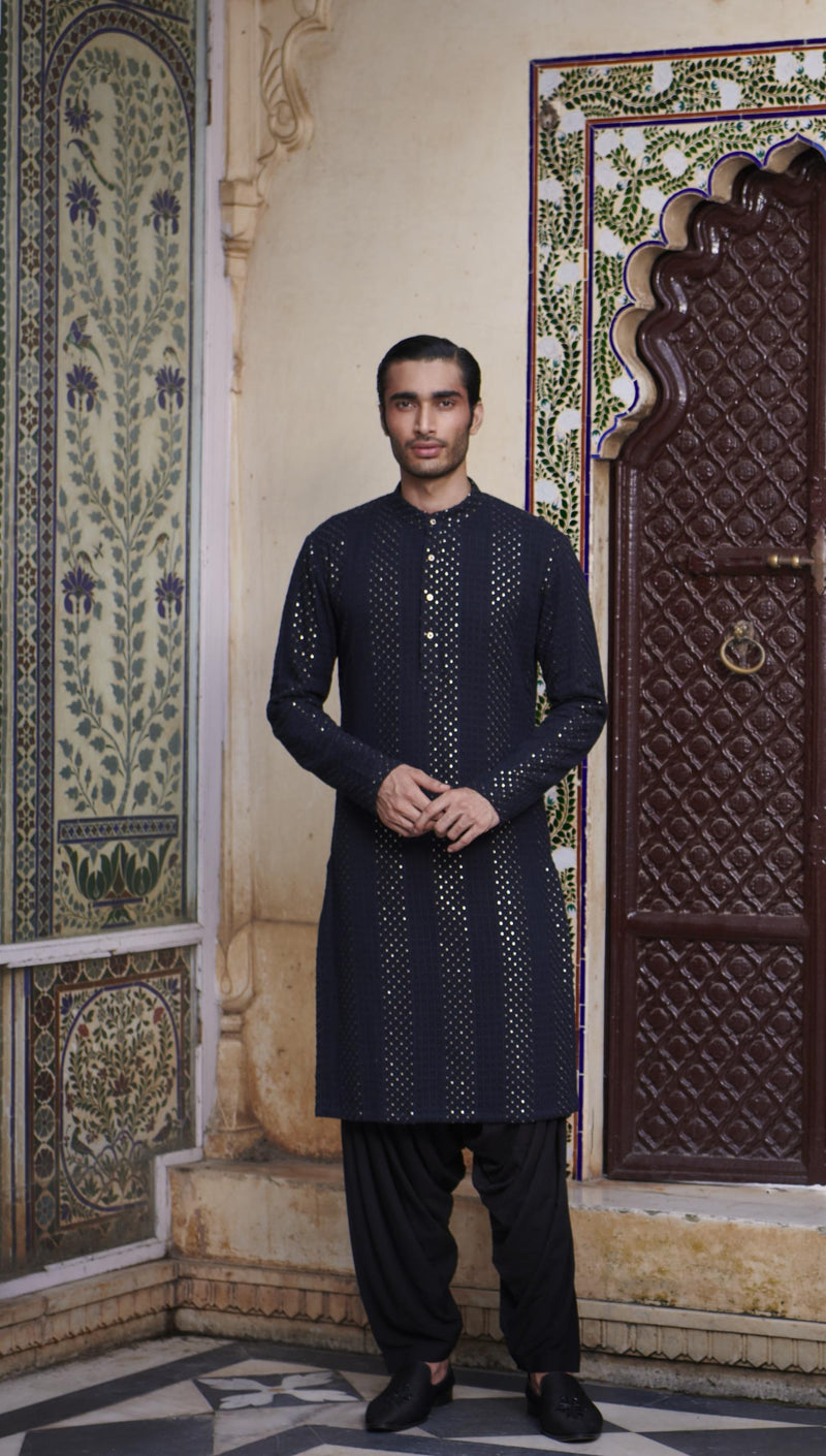 Navy blue patiala set