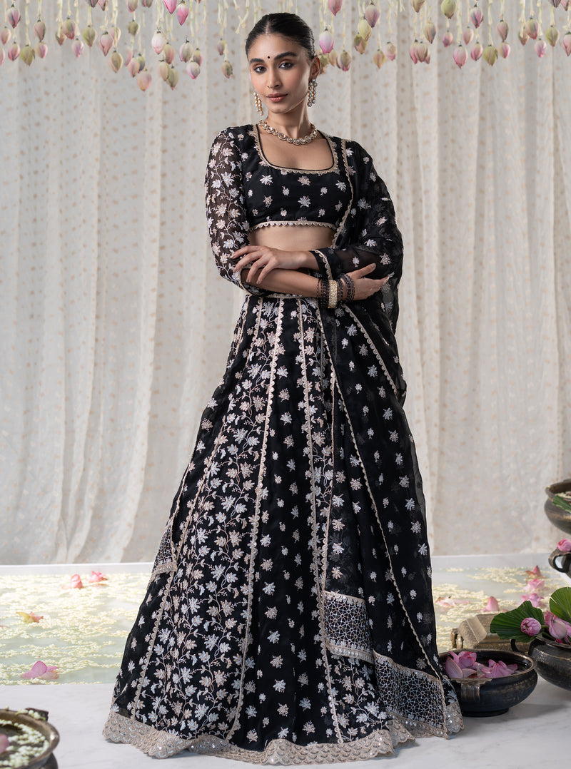 Madhvi Black Lehenga