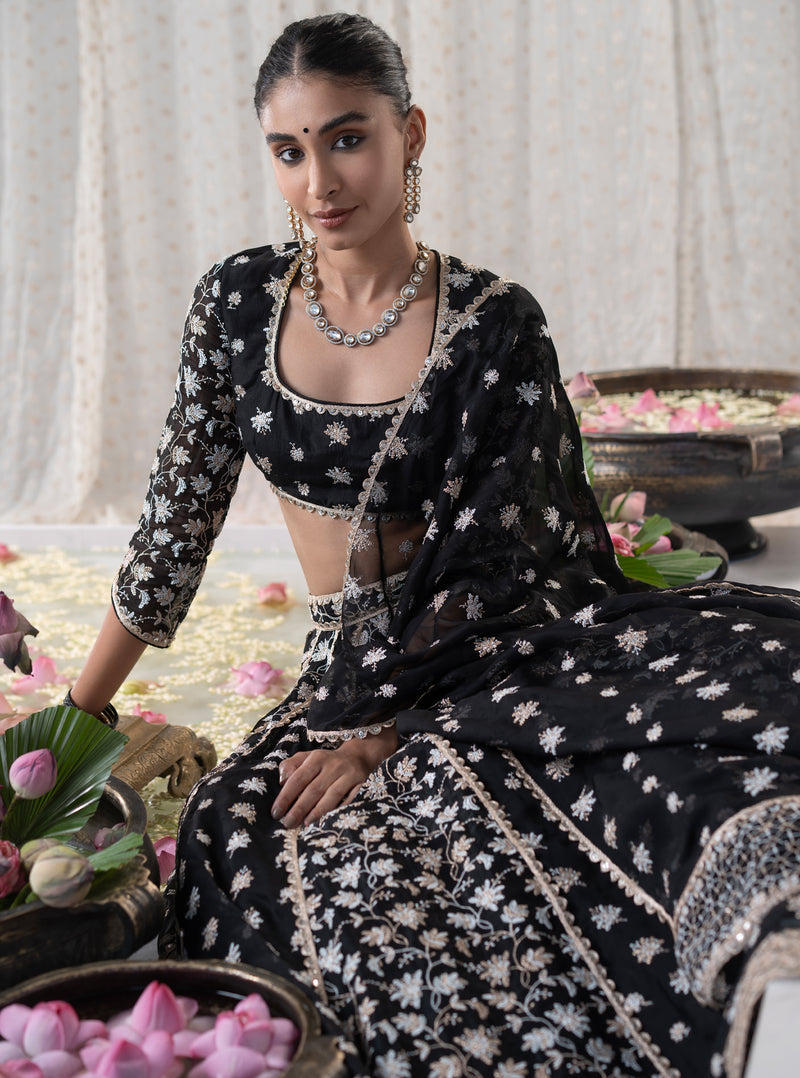 Madhvi Black Lehenga