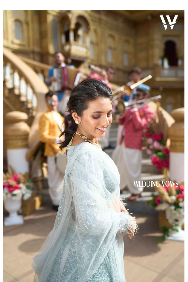 Arctic blue lehenga