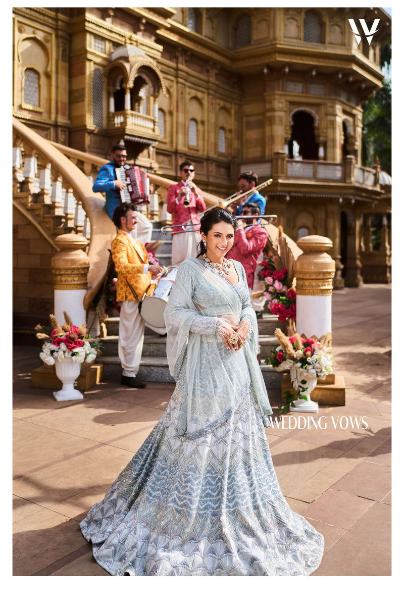 Arctic blue lehenga