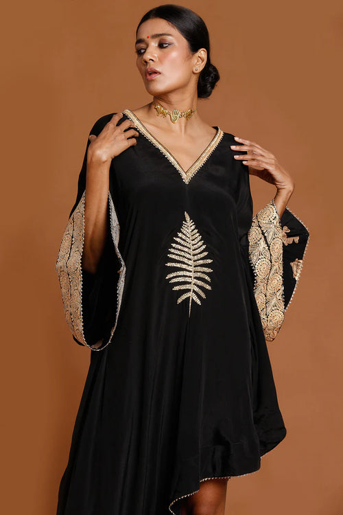 Black Embroidered Kaftan