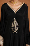 Black Embroidered Kaftan