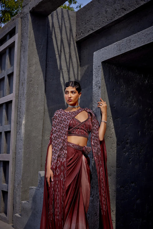 Afsana Indo Western Drape Set