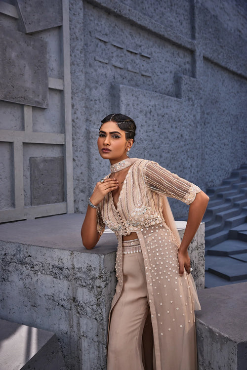 Azra Embroidered Palazzo Set