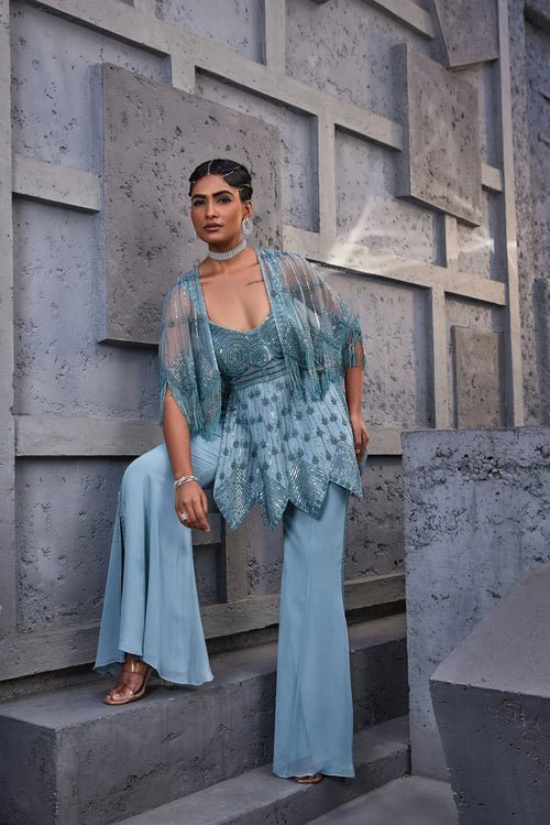 SEHER CAPE INDO WESTERN SET