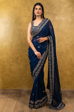 MIDNIGHT BLUE GEORGETTE SAREE