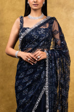 NAVY TULLE SAREE