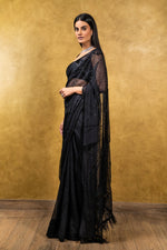 BLACK CHIFFON SAREE