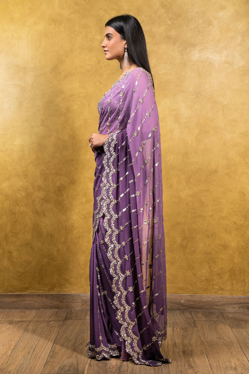 MAUVE GEORGETTE SAREE