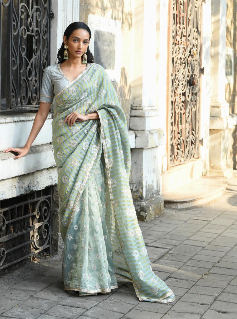 Mangni Saree Light Blue