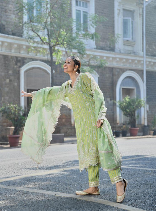 Dasheri Set Green Dupatta