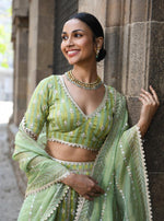 Sindhuri Lehenga Green Sindhuri Dupatta