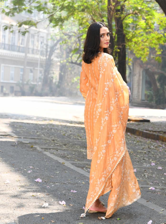 Amrapali Set Orange Dupatta