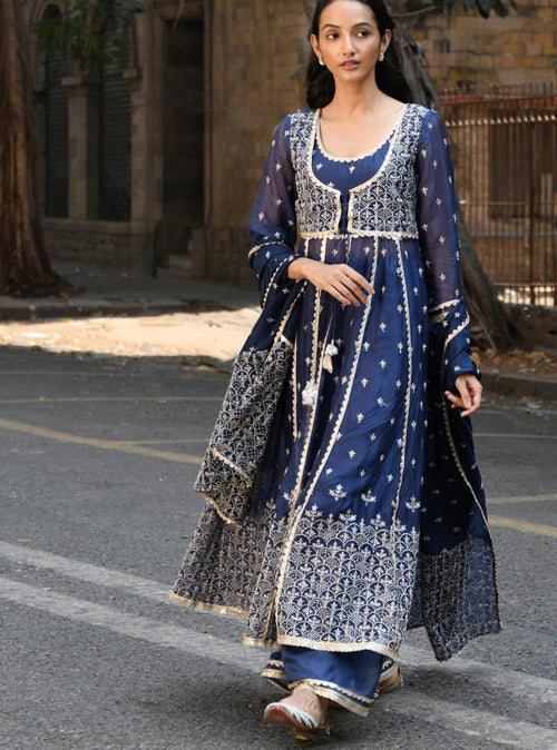 Sheri Set Navy Dupatta