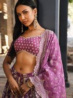 Bimli Lehenga Lilac Dupatta