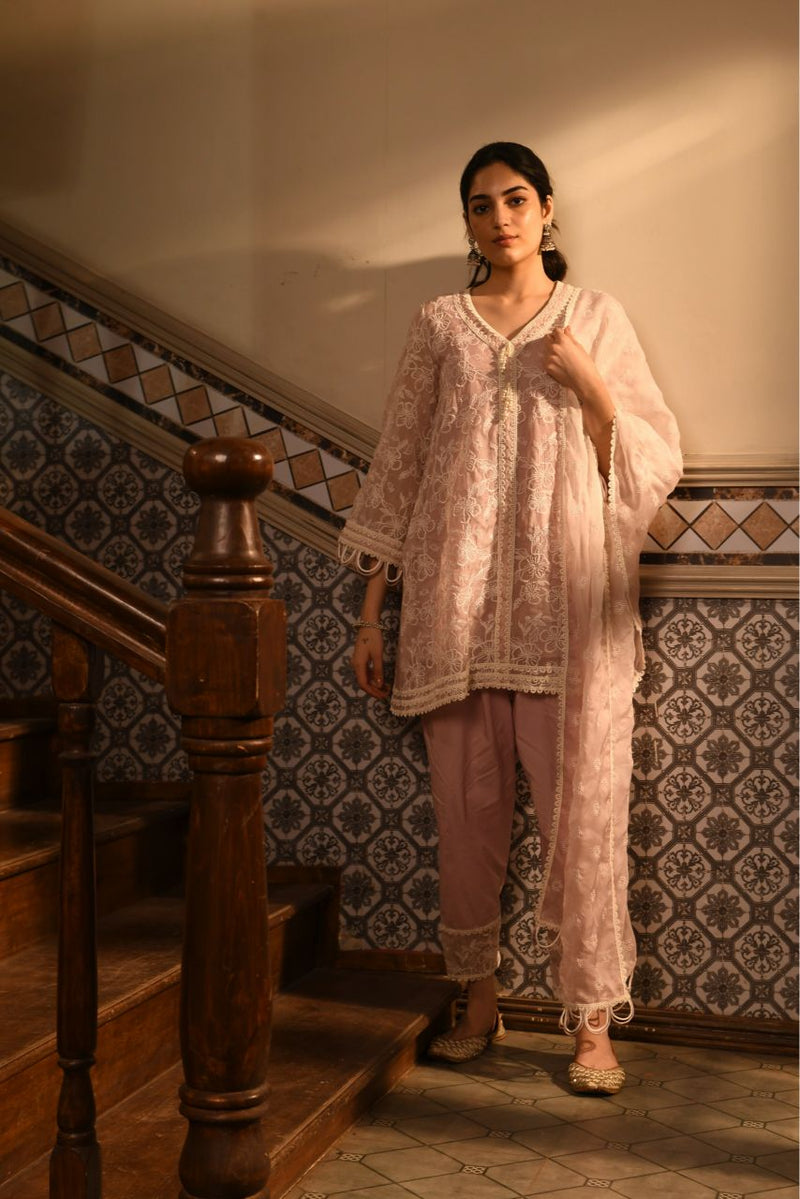 Alma Set Dusty Pink Dupatta