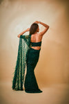 Jaal feather pallu with mermaid saree with strapless