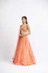 MANGO ORANGE GEORGETTE LEHENGA CHOLI SET