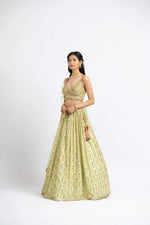 MEHENDI GREEN LEHENGA CHOLI SET