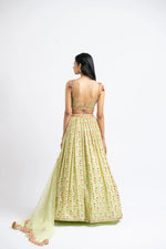 MEHENDI GREEN LEHENGA CHOLI SET