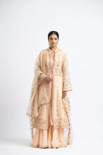 PEACH ORGANZA JACKET AND DUPATTA