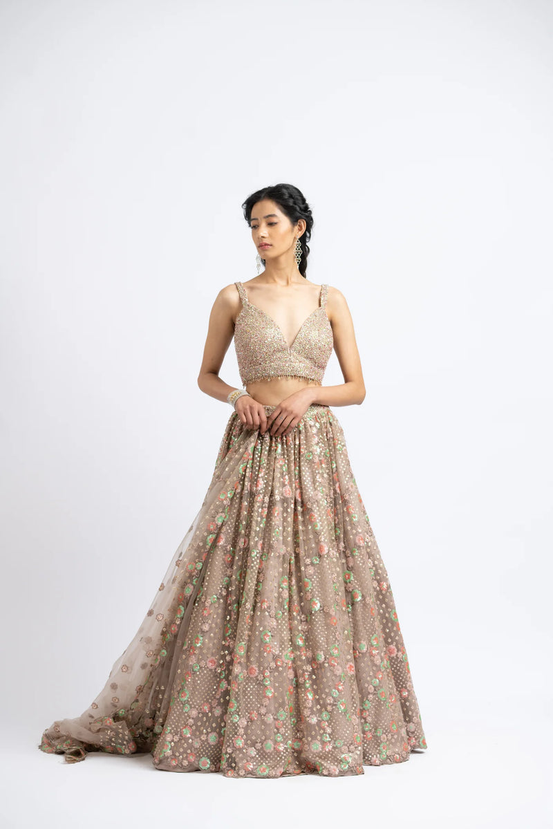 MOCCA TULLE LEHENGA CHOLI SET