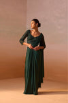 BOTTLE GREEN DRAPED SAREE