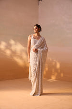 IVORY GEORGETTE HEAVY SAREE