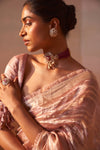 ROSE PINK ORGANZA TISSUE SAREE