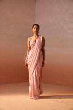 ROSE PINK DRAPED SAREE