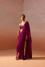 PURPLE DRAPED SAREE