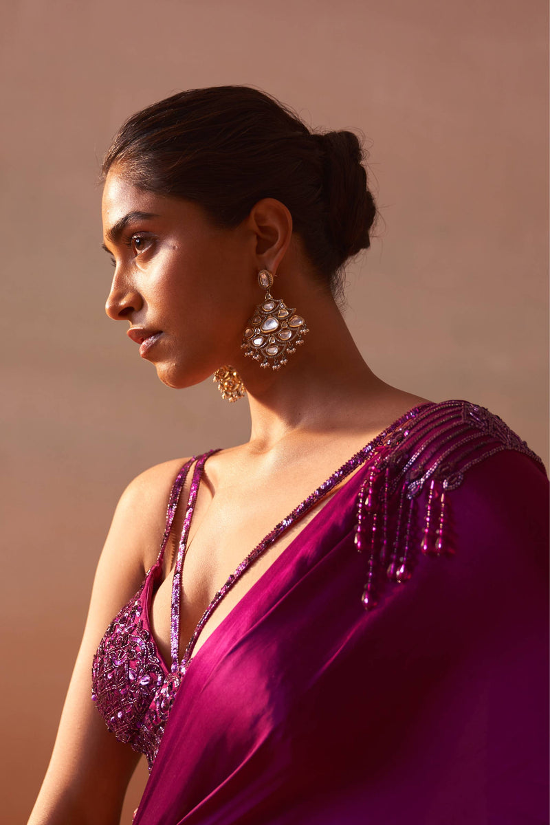 PURPLE DRAPED SAREE