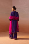 PURPLE PALAZO SET WITH FUCHSIA DUPATTA