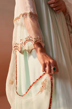 AQUA GREEN ANARKALI SUIT SET